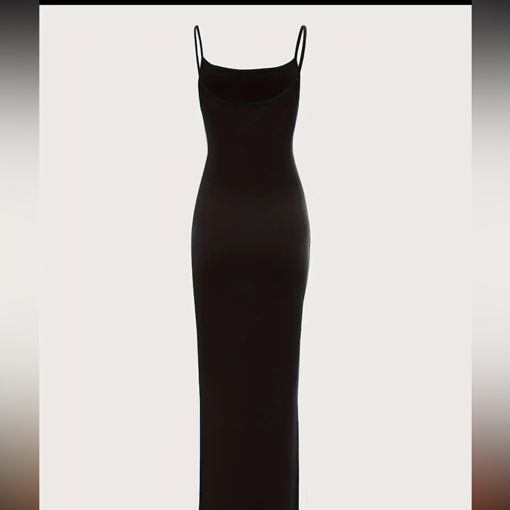 Black Square Neck Maxi Dress - Picture 1 of 3